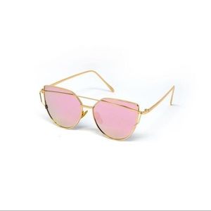 NIB Abella Eyewear Acton Gold/Pink Sunglasses